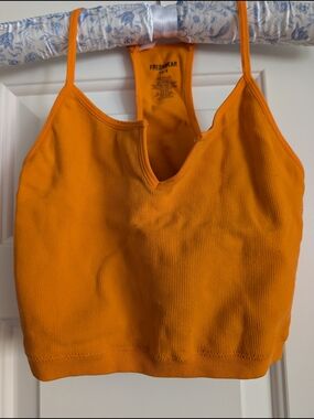 Freshwear Ribbed V-Notch Crop Tank Top